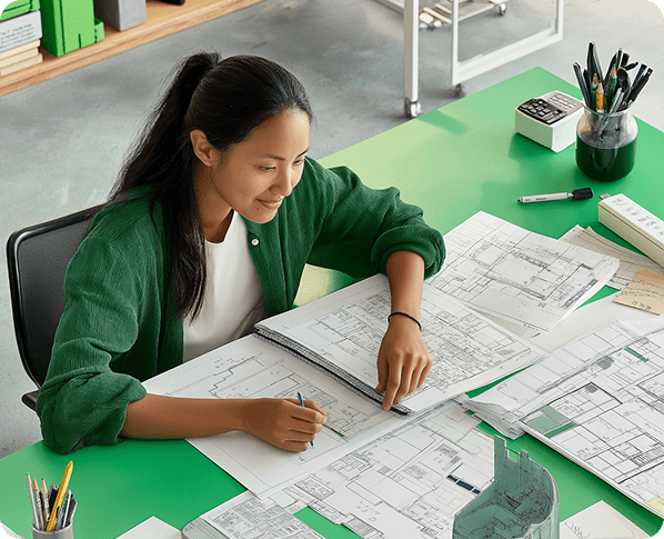 Student studying
